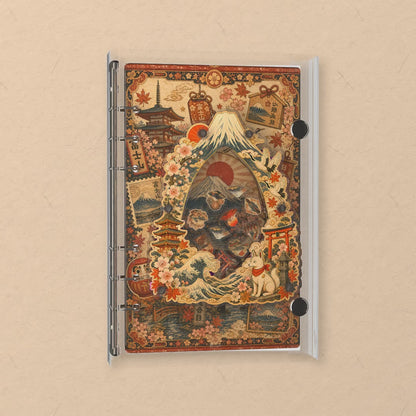 Fuji & Great Wave shaker notebook: the charms tumble when you shake it