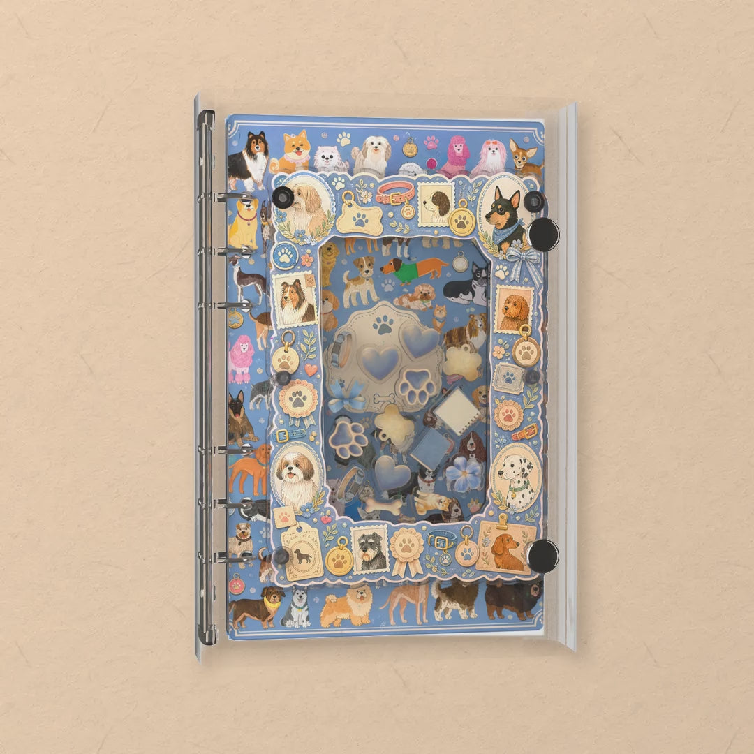 Dog Breed Chart shaker notebook: the charms tumble when you shake it
