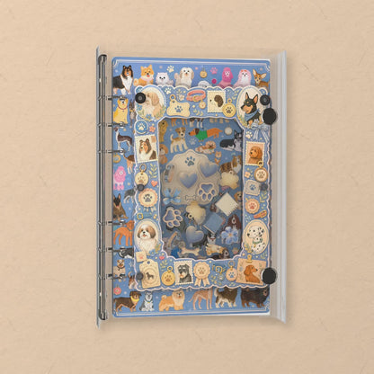 Dog Breed Chart shaker notebook: the charms tumble when you shake it