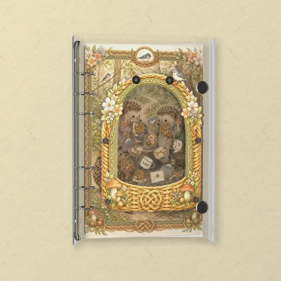 Hedgehog Tea Basket shaker notebook: the charms tumble when you shake it