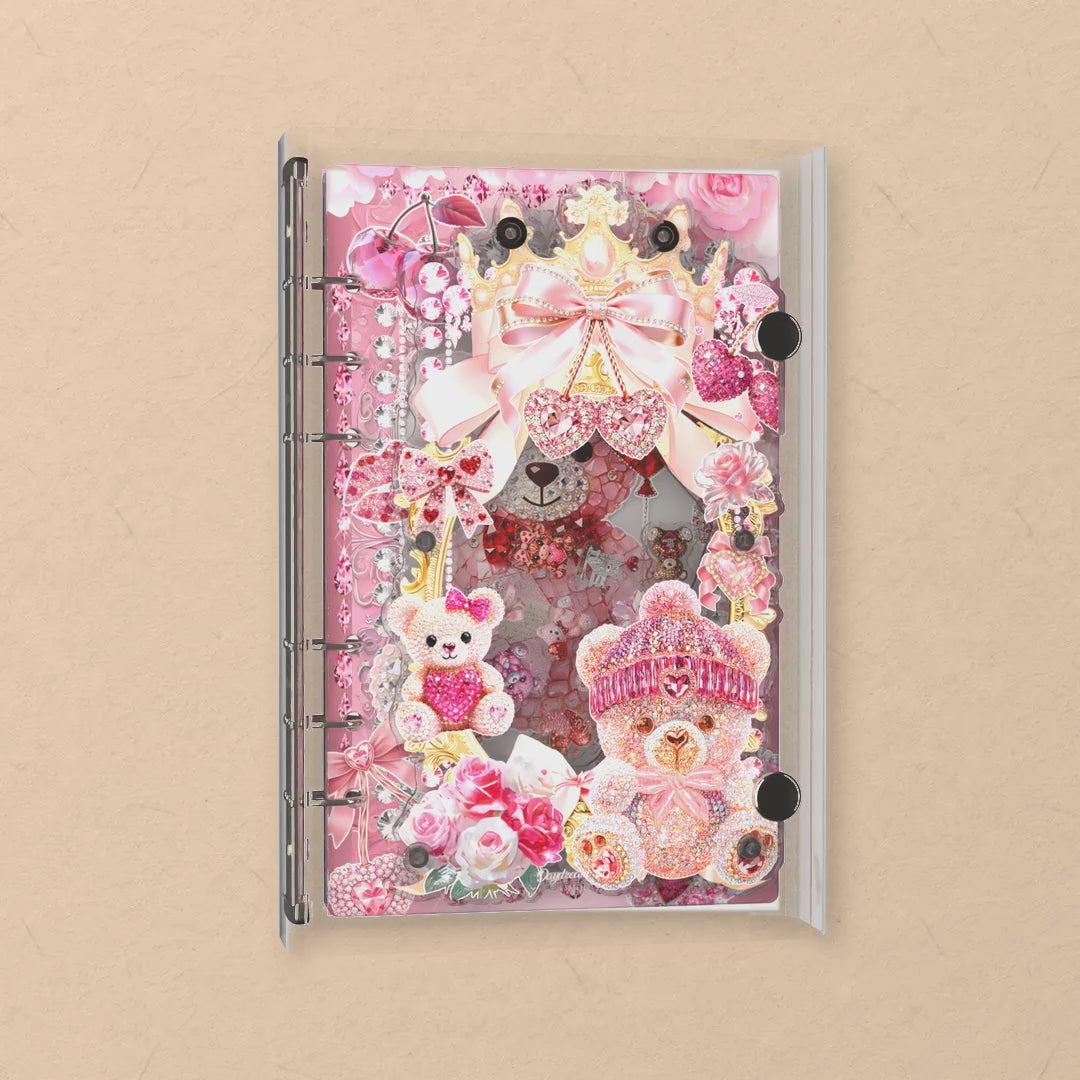 Pink Bears & Hearts shaker notebook: the charms tumble when you shake it