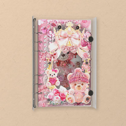 Pink Bears & Hearts shaker notebook: the charms tumble when you shake it