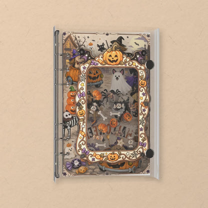 Halloween Dog Parade shaker notebook: the charms tumble when you shake it