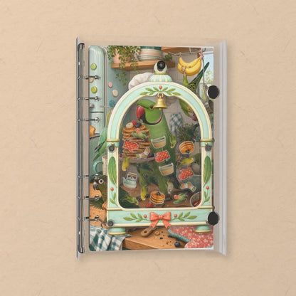 Green Parrot Cage shaker notebook: the charms tumble when you shake it