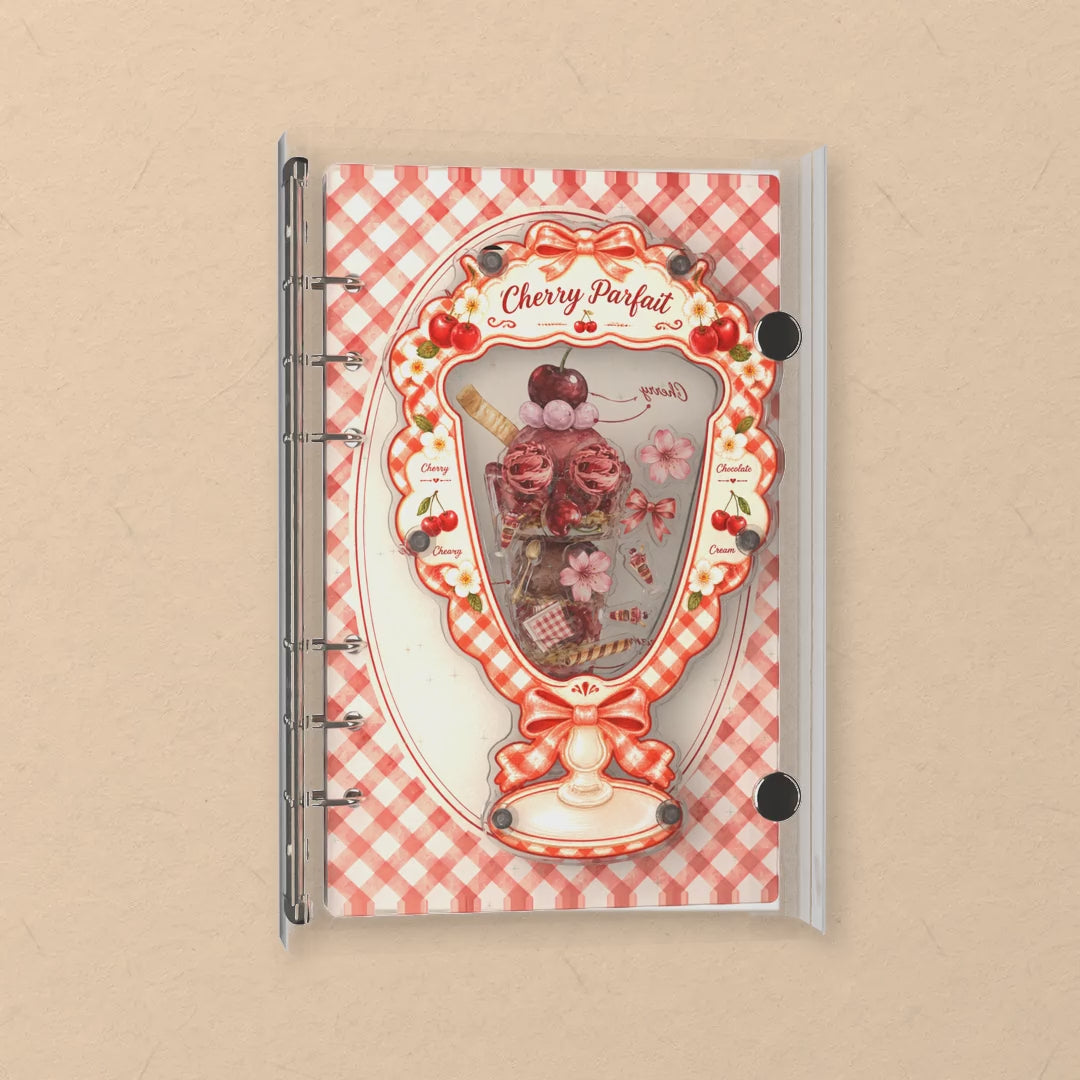 Cherry Parfait shaker notebook: the charms tumble when you shake it