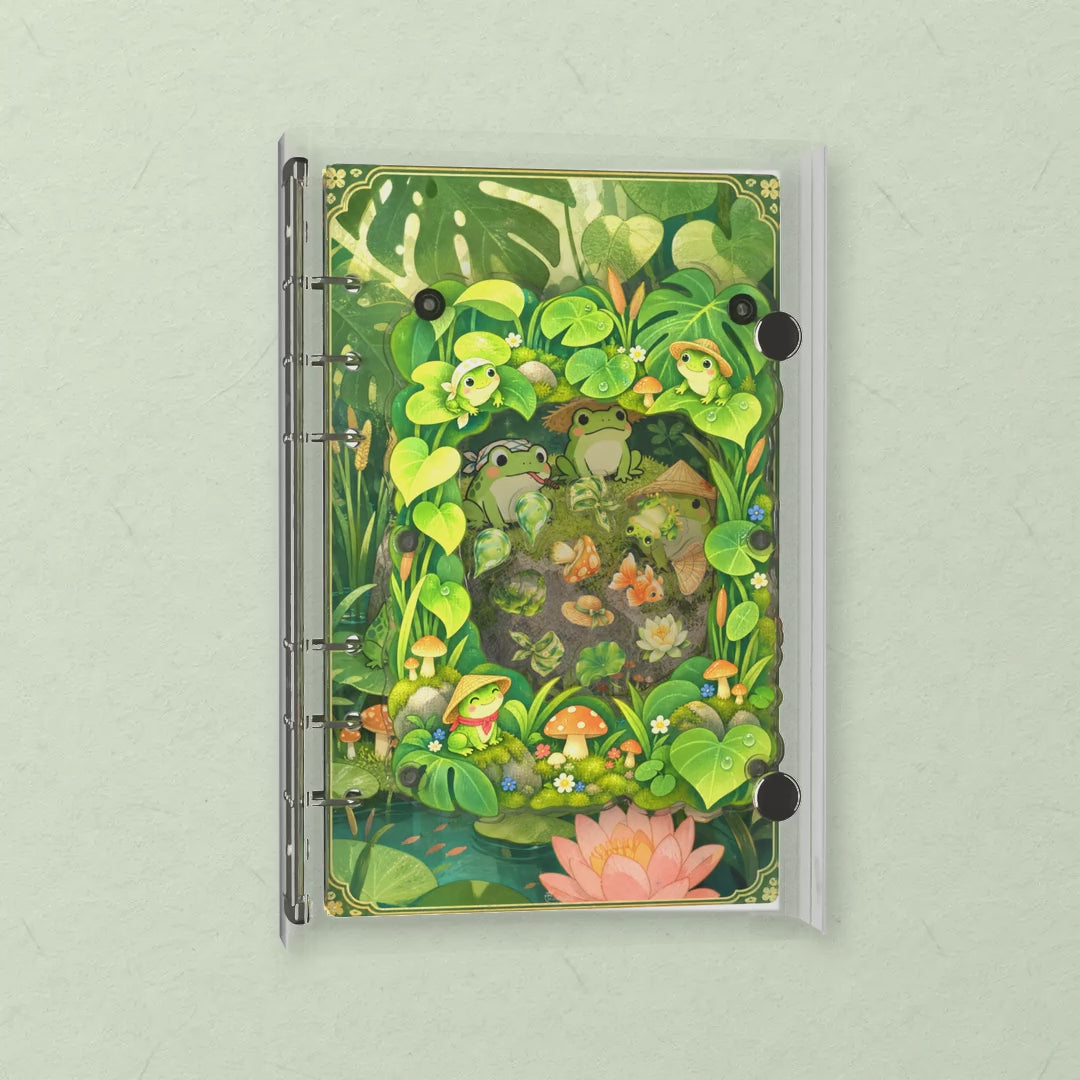 Pond Frogs shaker notebook: the charms tumble when you shake it