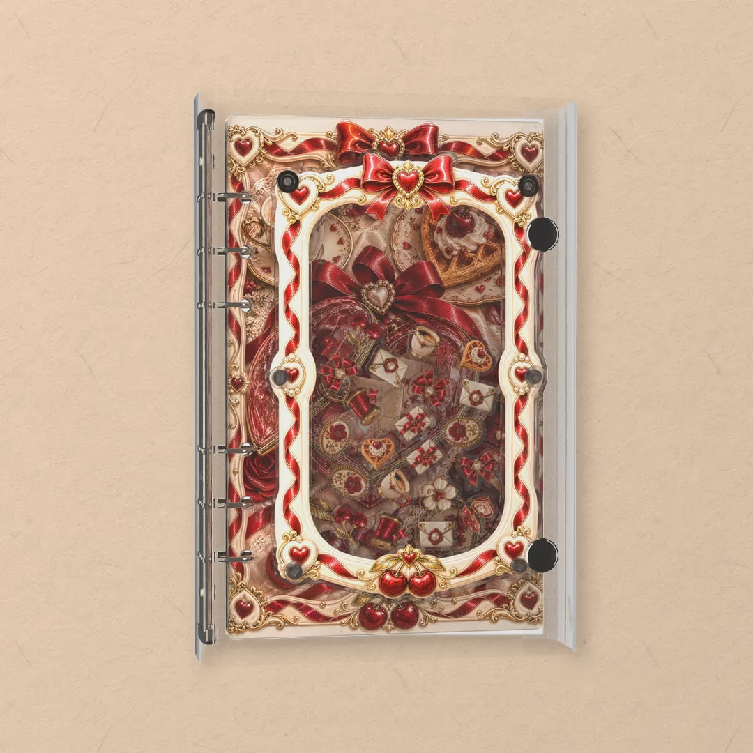 Red Ribbon Hearts shaker notebook: the charms tumble when you shake it