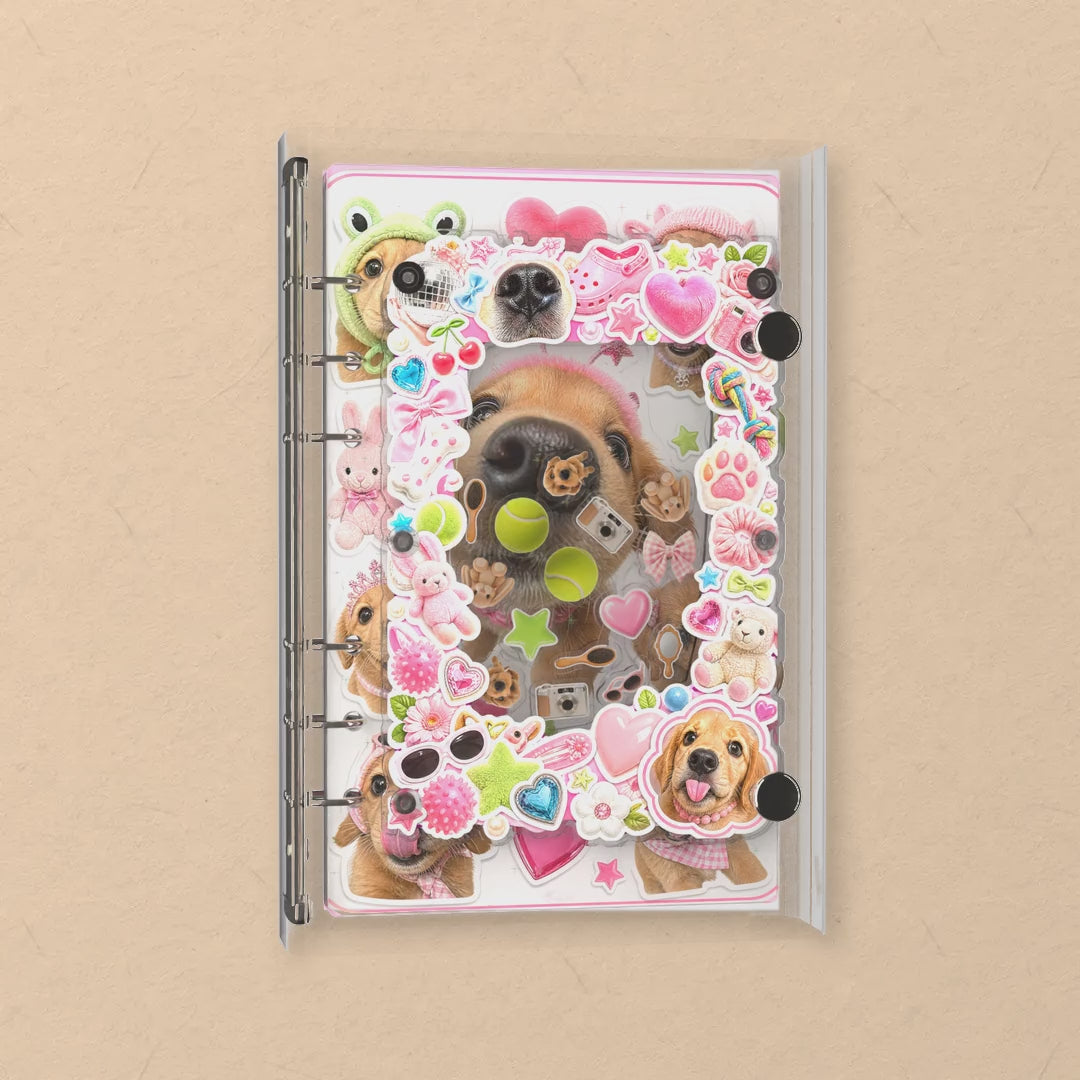 Playful Puppy shaker notebook: the charms tumble when you shake it