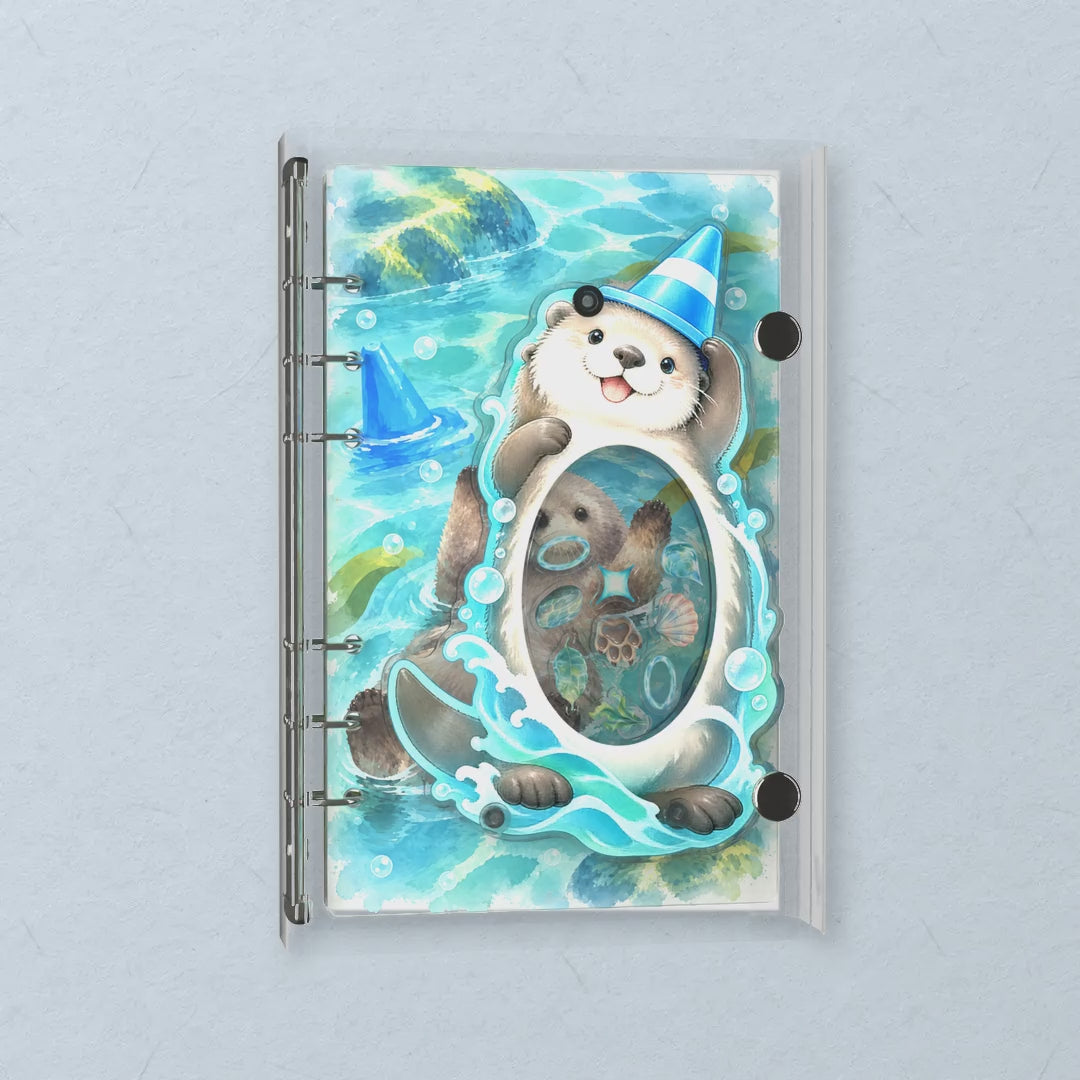 Otter Lagoon shaker notebook: the charms tumble when you shake it