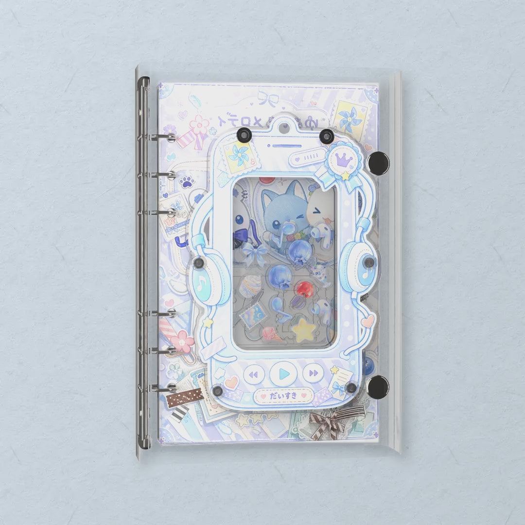 Lavender Cat Playlist shaker notebook: the charms tumble when you shake it