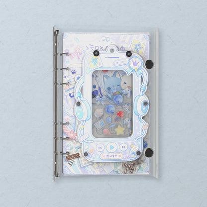 Lavender Cat Playlist shaker notebook: the charms tumble when you shake it