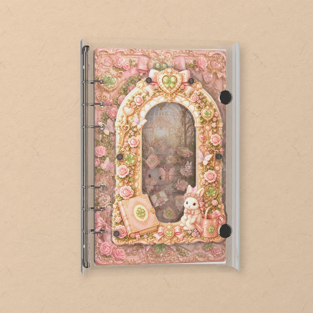Clover Garden Bunny shaker notebook: the charms tumble when you shake it