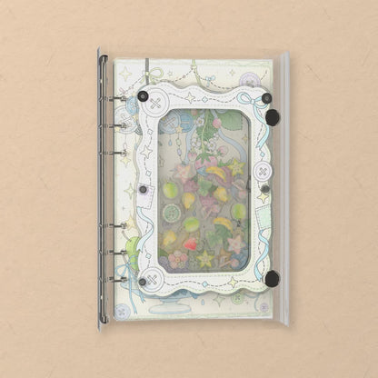Pastel Fruit Patches shaker notebook: the charms tumble when you shake it