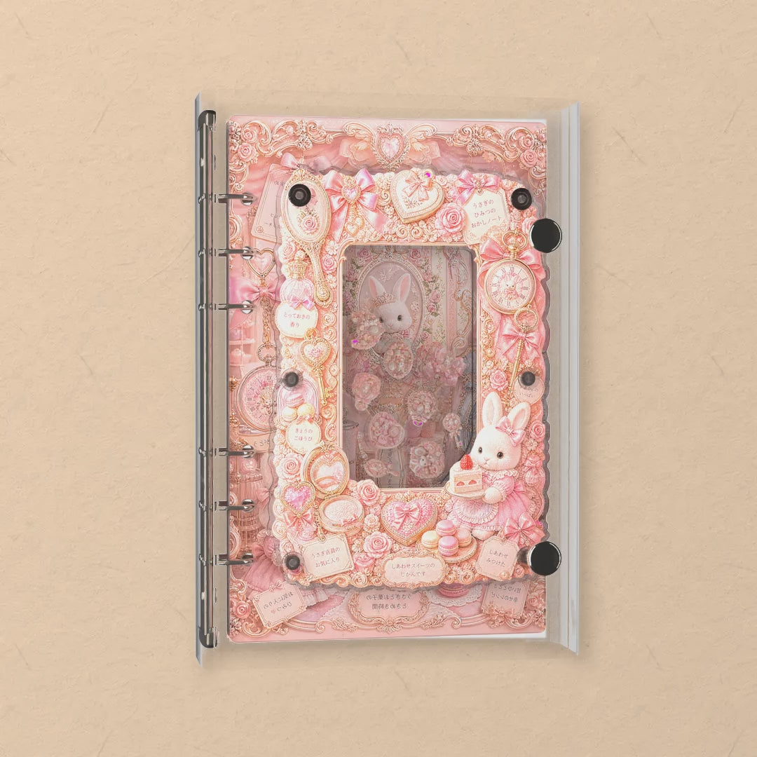 Pink Bunny Vanity shaker notebook: the charms tumble when you shake it