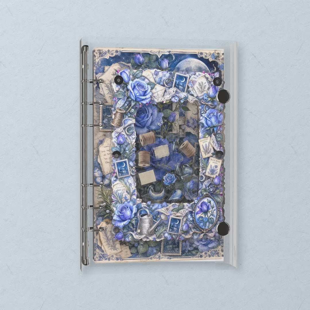 Blue Climbing Roses shaker notebook: the charms tumble when you shake it