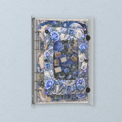 Blue Climbing Roses shaker notebook: the charms tumble when you shake it