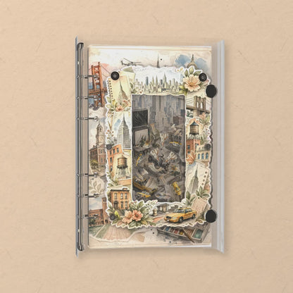 New York Collage shaker notebook: the charms tumble when you shake it