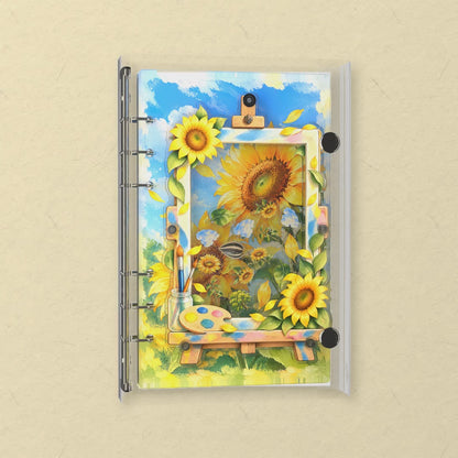 Sunflower Breeze shaker notebook: the charms tumble when you shake it