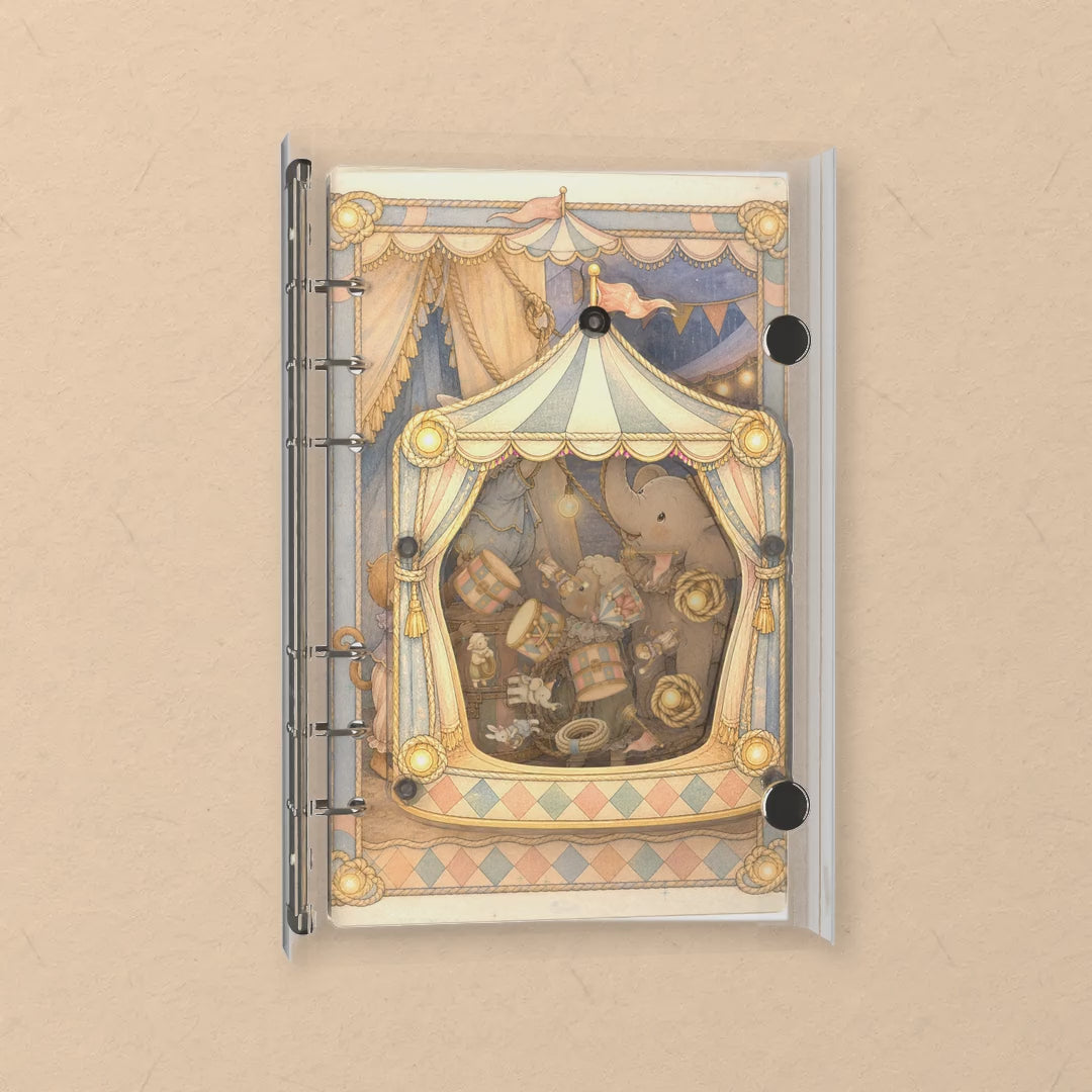 Little Circus Elephant shaker notebook: the charms tumble when you shake it