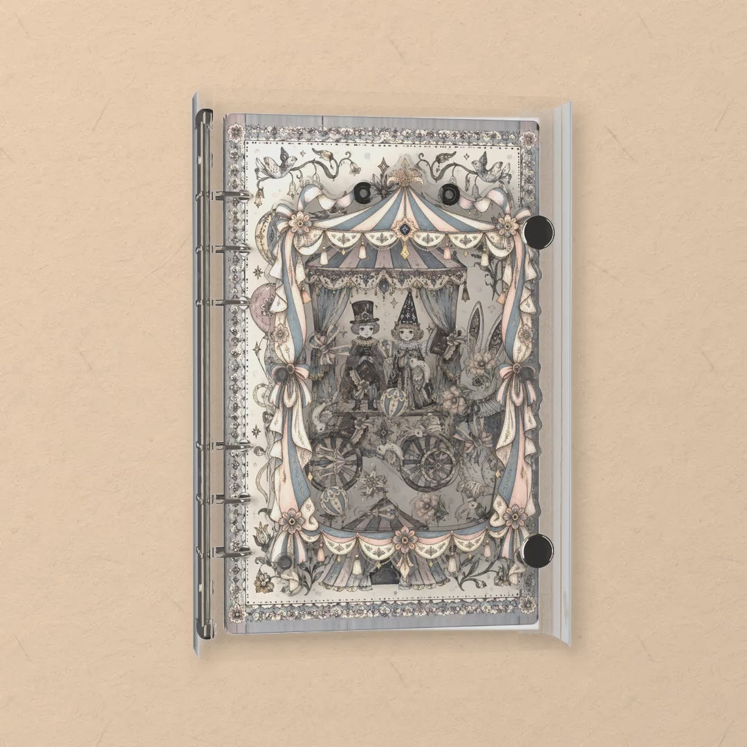 Circus Wagon shaker notebook: the charms tumble when you shake it