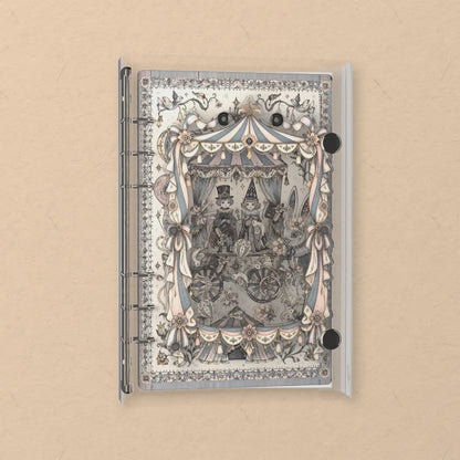 Circus Wagon shaker notebook: the charms tumble when you shake it