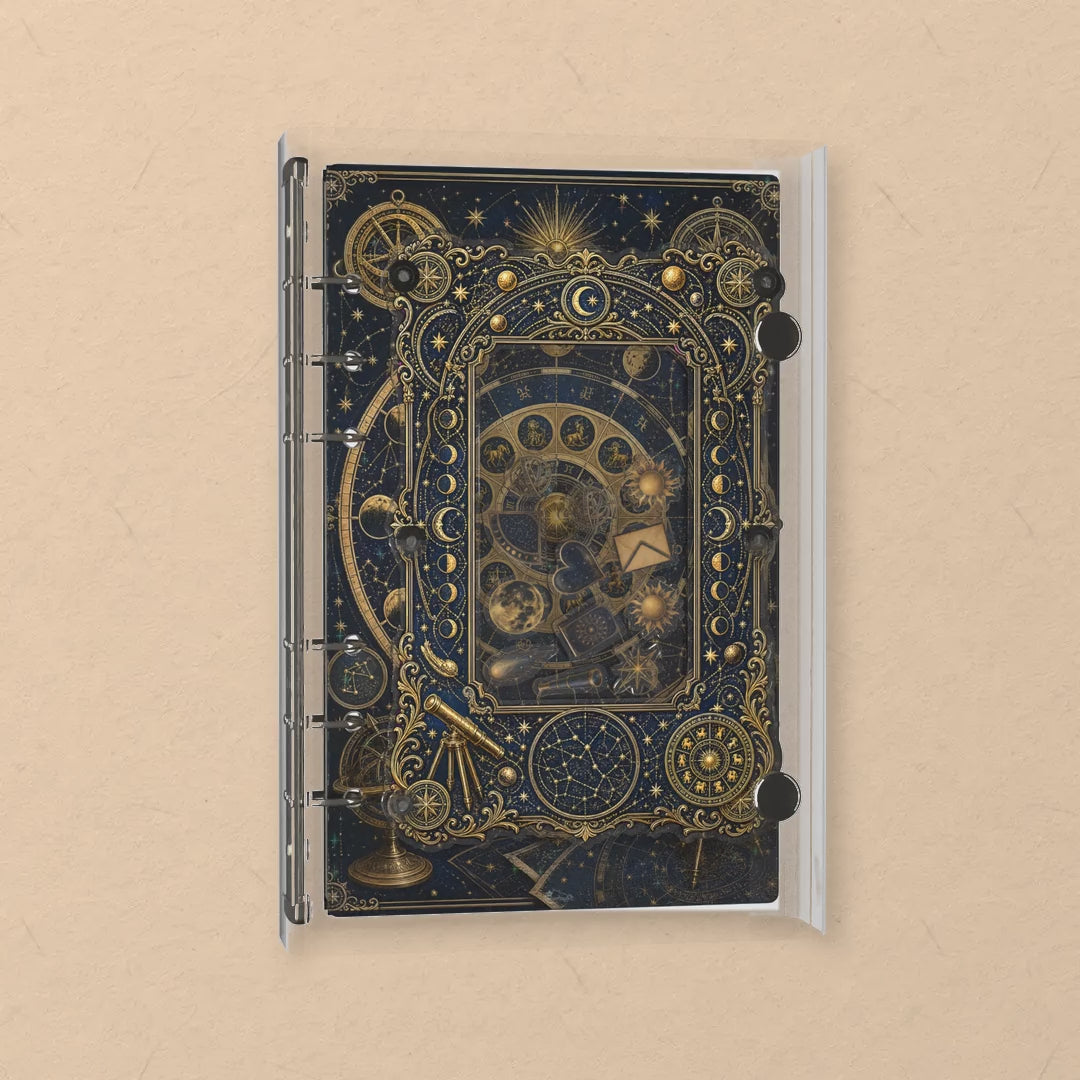 Zodiac Wheel shaker notebook: the charms tumble when you shake it