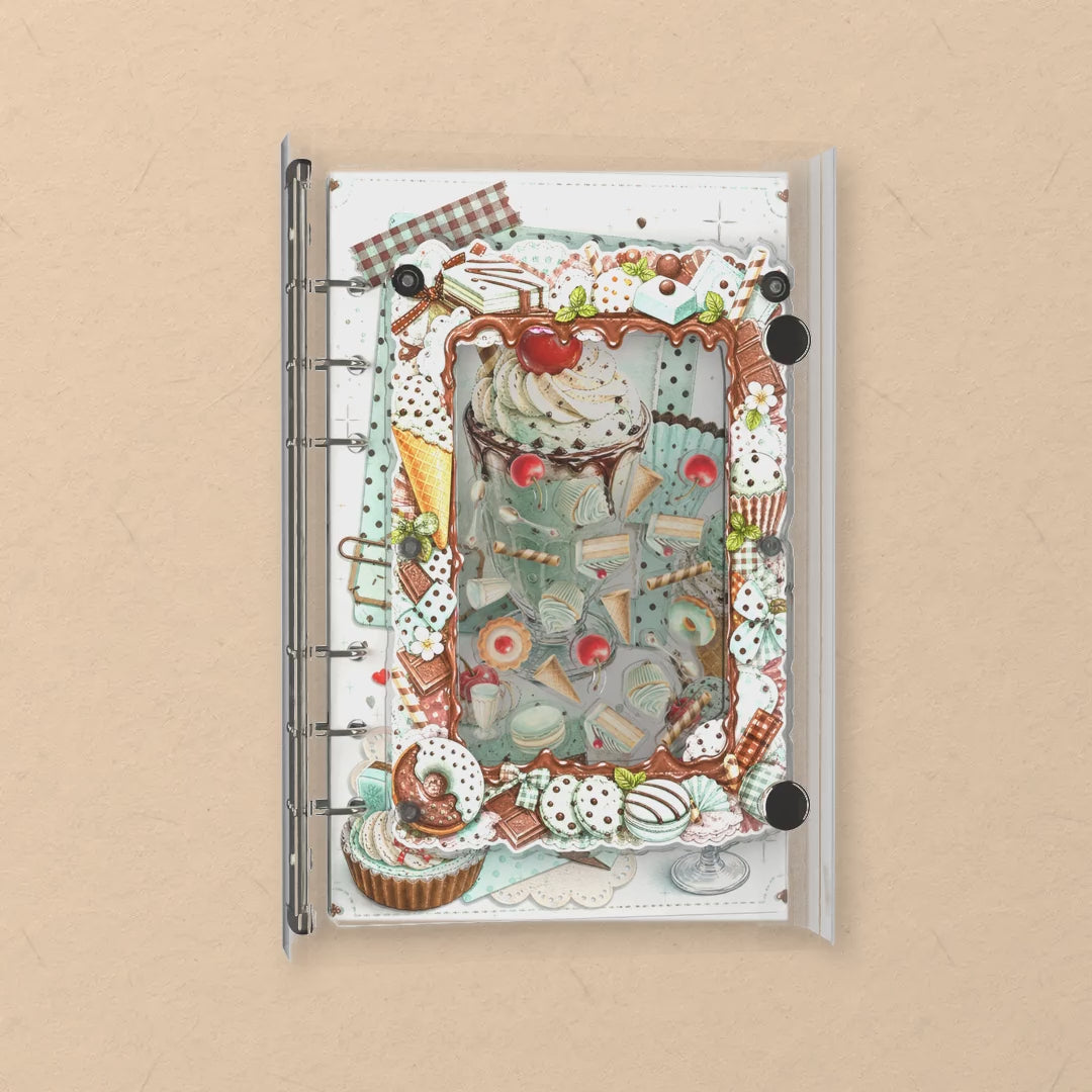 Mint Chocolate Sundae shaker notebook: the charms tumble when you shake it