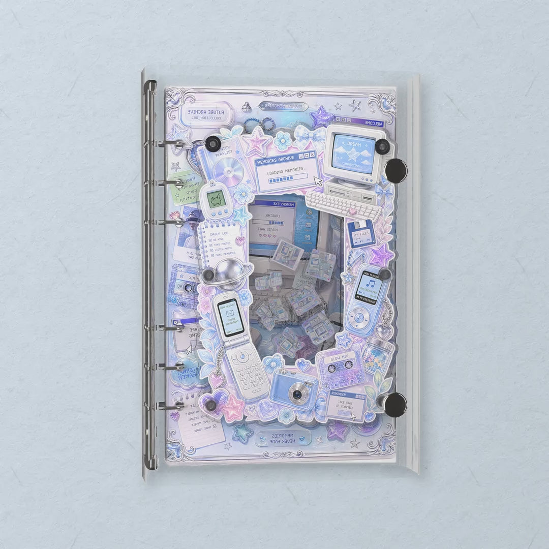 Y2K Gadgets shaker notebook: the charms tumble when you shake it