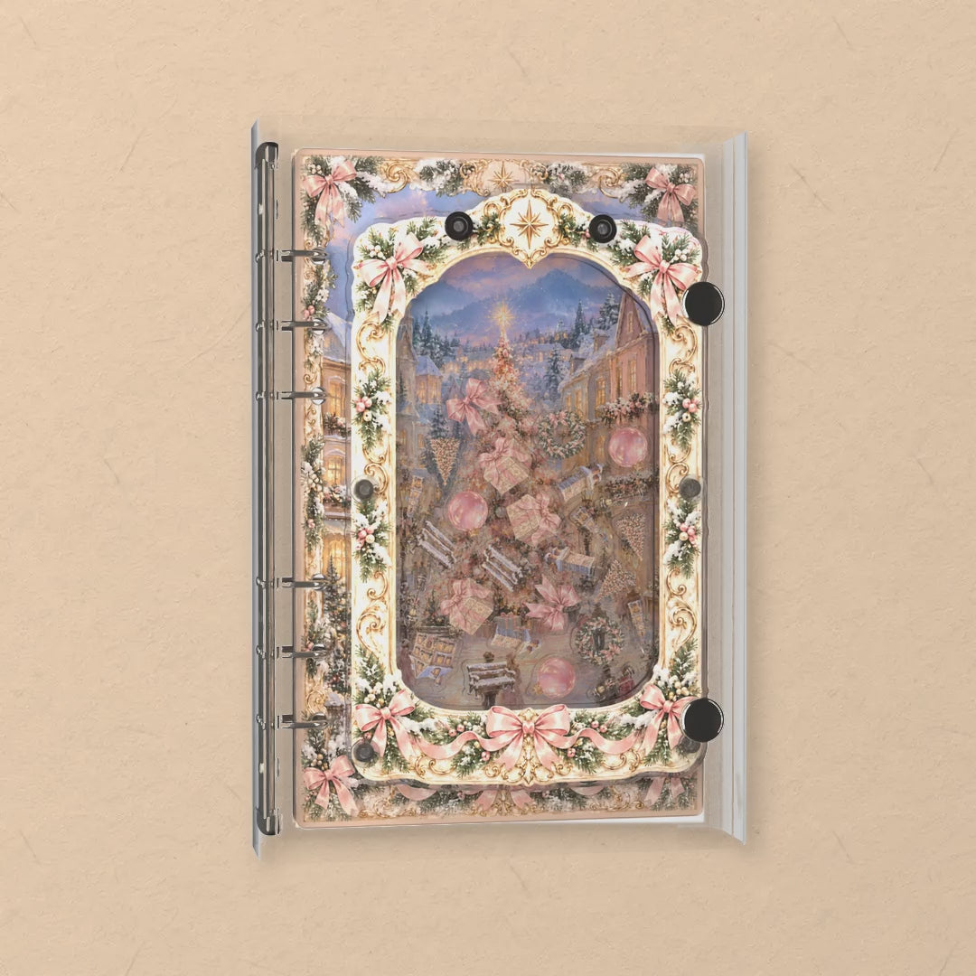 Pink Snow Town shaker notebook: the charms tumble when you shake it