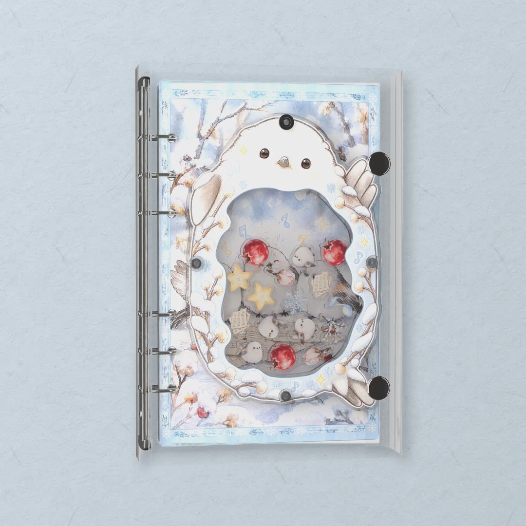 Snow Bird shaker notebook: the charms tumble when you shake it