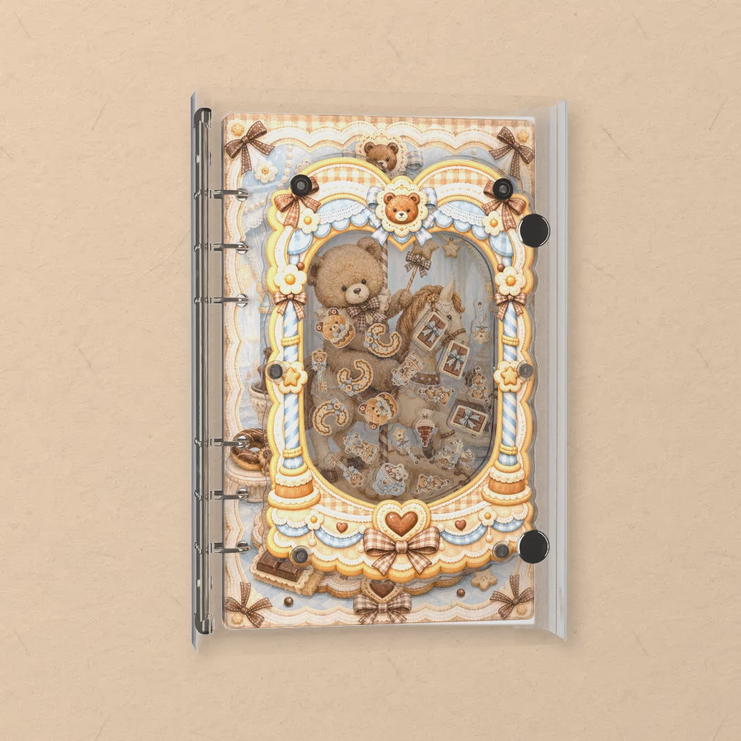 Chocolate Carousel Bear shaker notebook: the charms tumble when you shake it