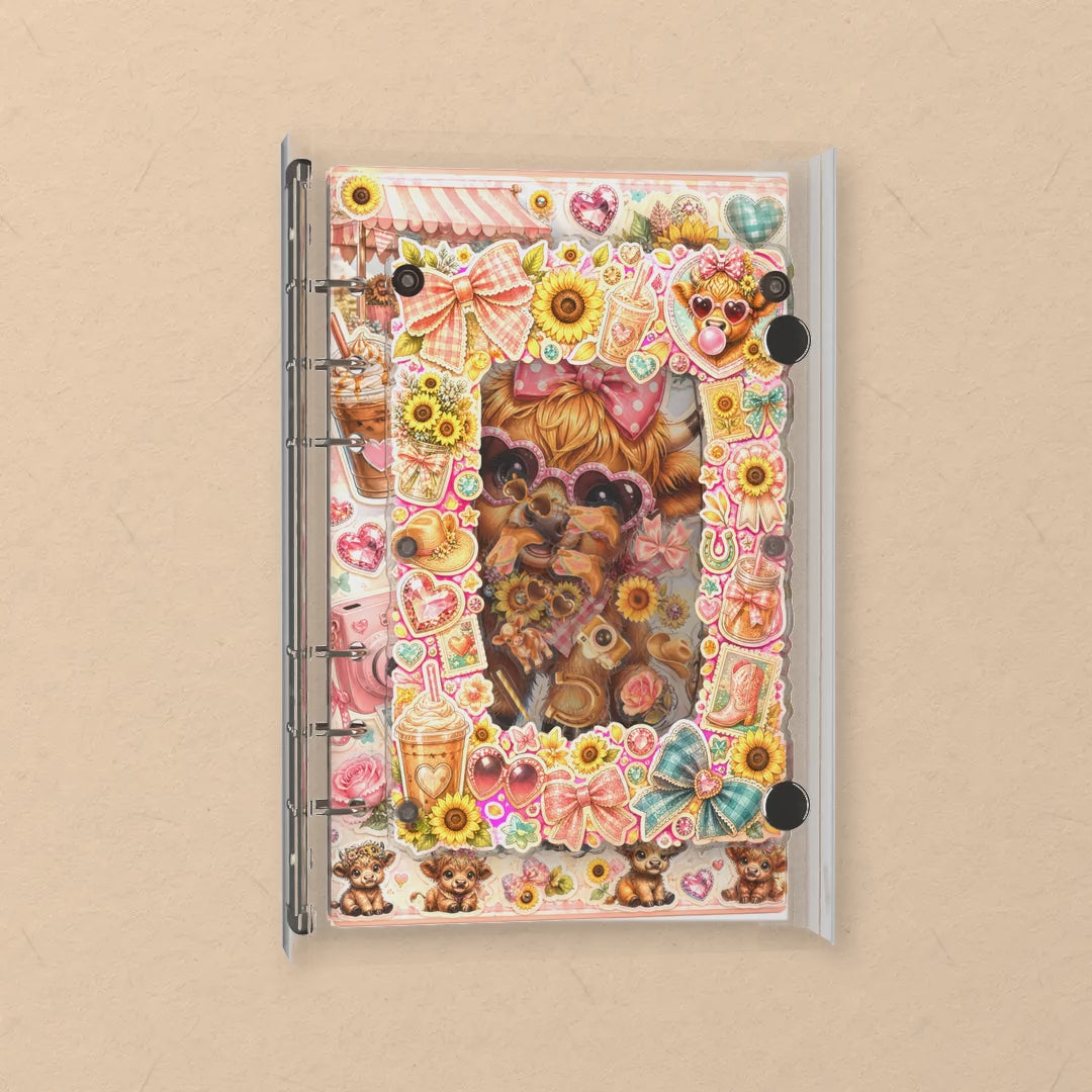 Sunflower Calf shaker notebook: the charms tumble when you shake it