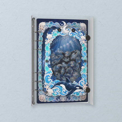 Moonlit Orca Bay shaker notebook: the charms tumble when you shake it