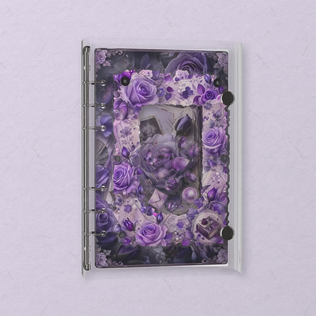 Purple Roses shaker notebook: the charms tumble when you shake it