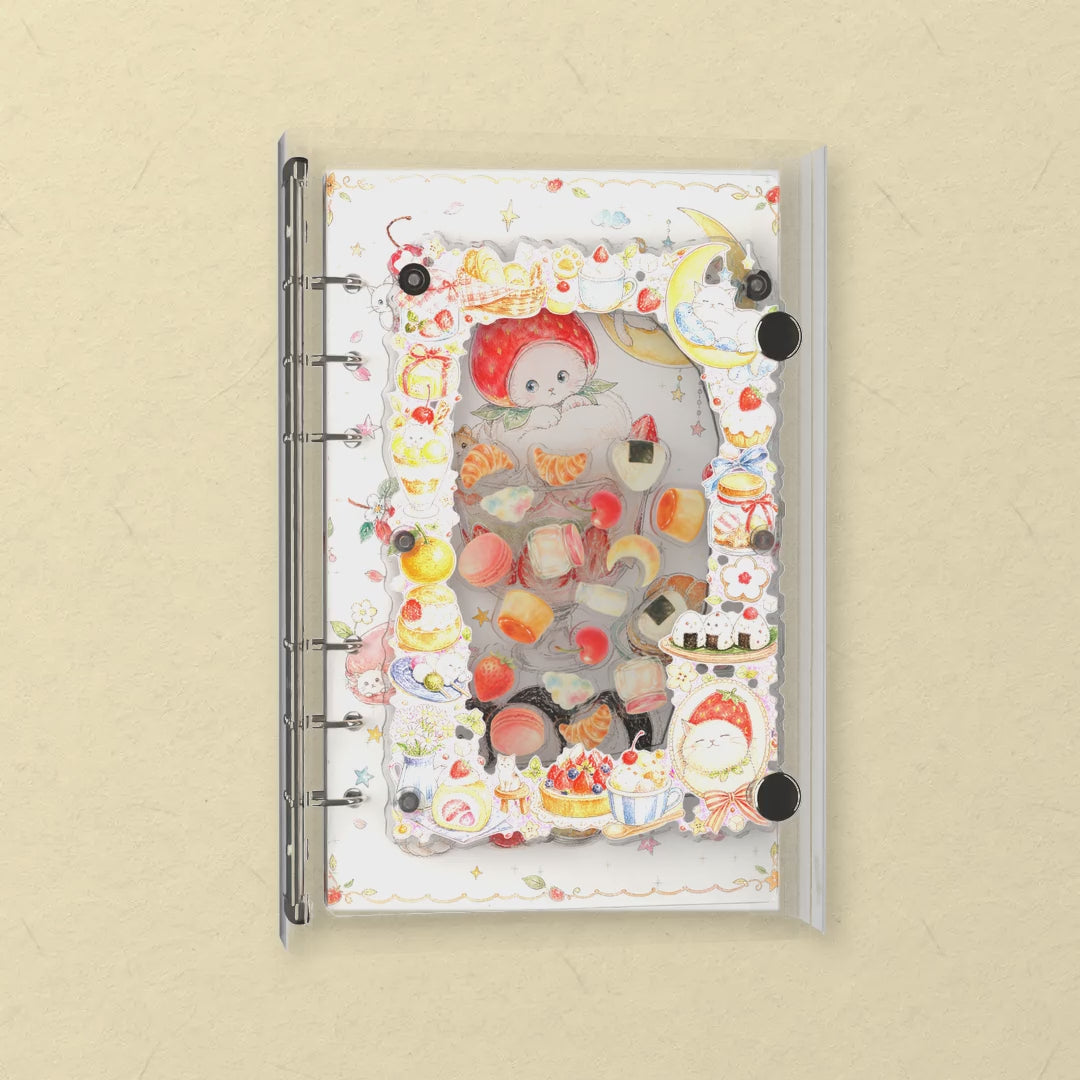 Strawberry Cat Sweets shaker notebook: the charms tumble when you shake it