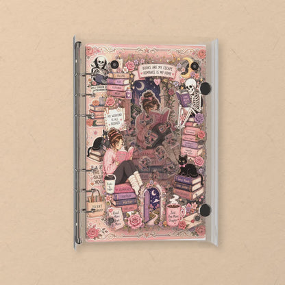 Cozy Book Stack shaker notebook: the charms tumble when you shake it