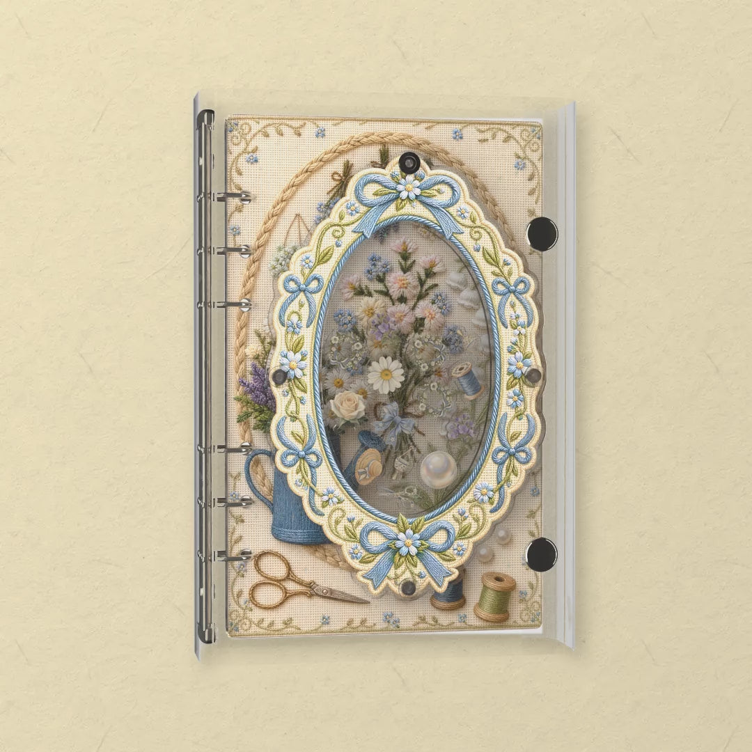 Embroidered Flowers shaker notebook: the charms tumble when you shake it