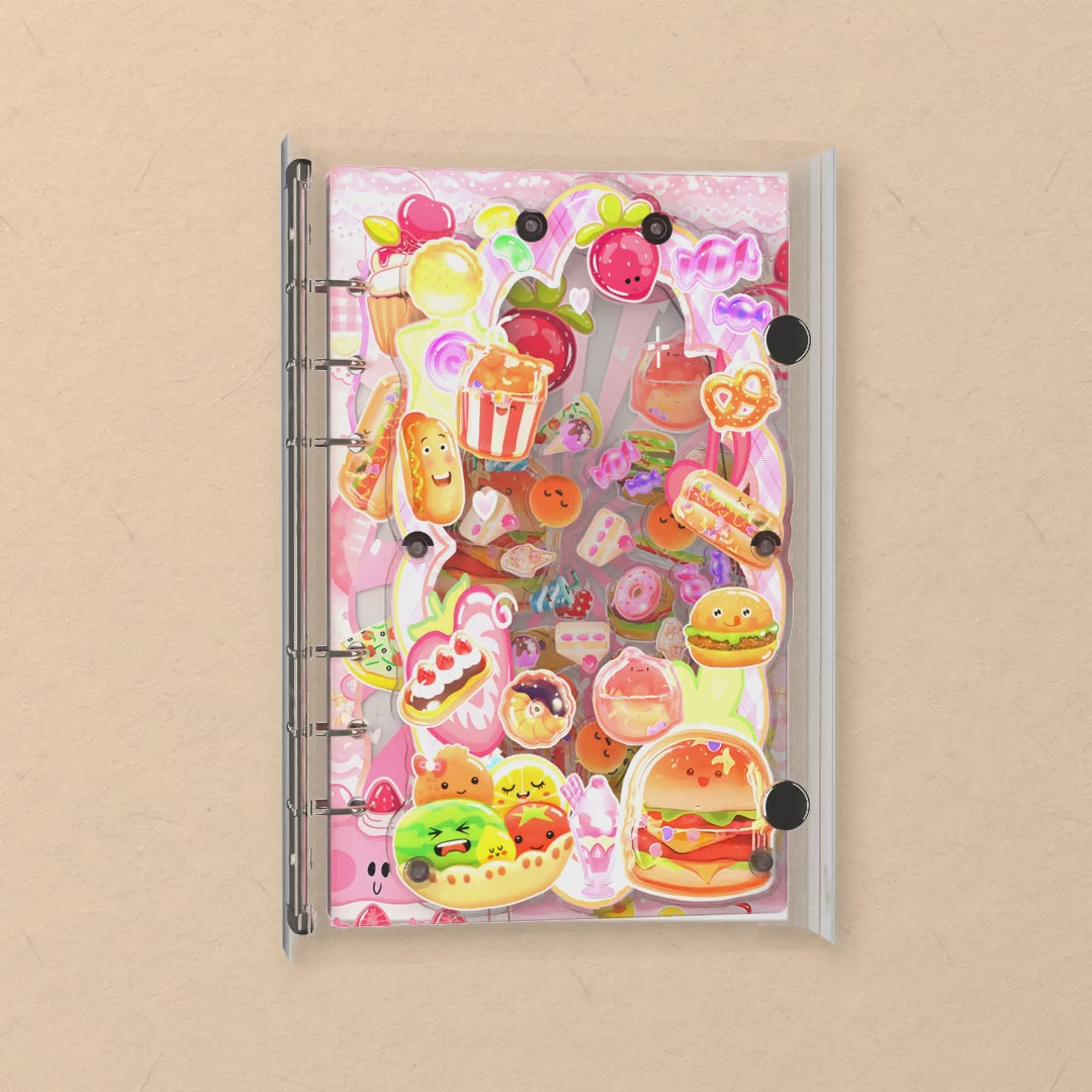 HG502 shaker notebook: the charms tumble when you shake it