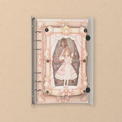 Pink Doll Window shaker notebook: the charms tumble when you shake it