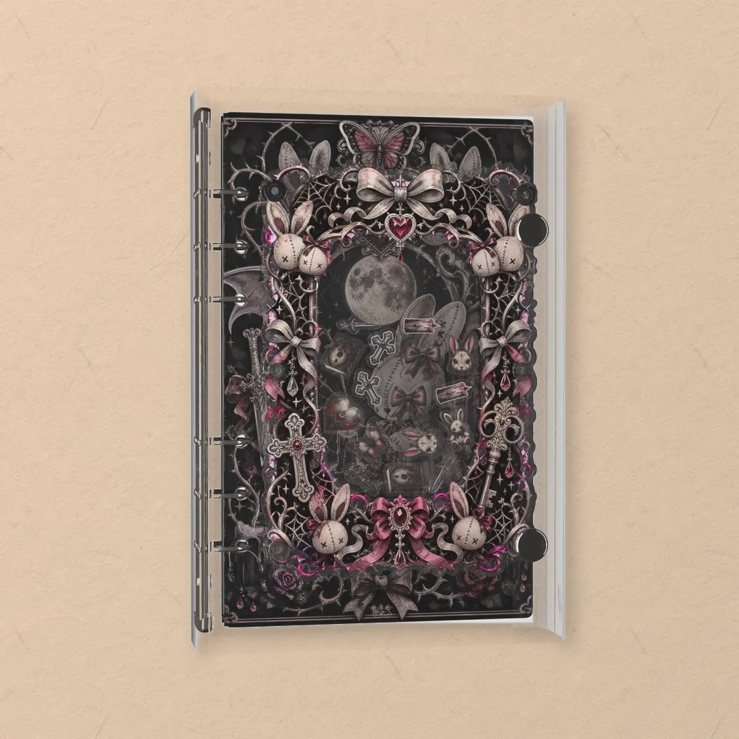 Gothic Rabbit Doll shaker notebook: the charms tumble when you shake it