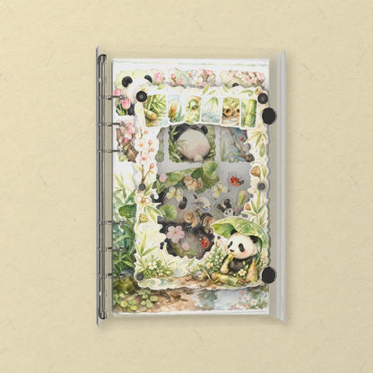 Panda Leaf Umbrella shaker notebook: the charms tumble when you shake it
