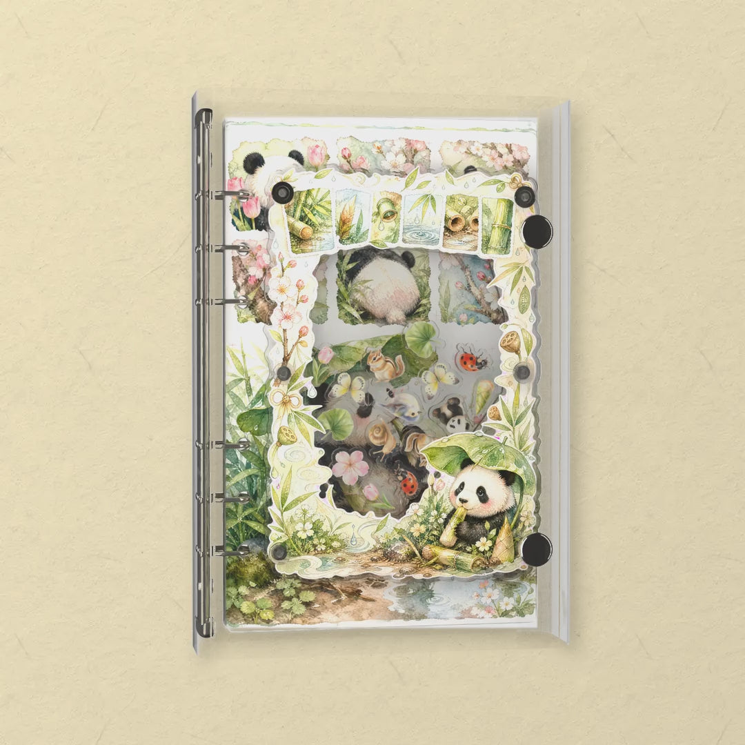Panda Leaf Umbrella shaker notebook: the charms tumble when you shake it