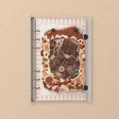 Chocolate Afternoon Tea shaker notebook: the charms tumble when you shake it
