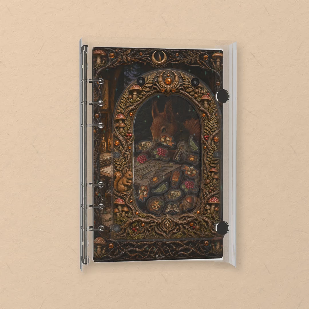 Woodland Herbarium shaker notebook: the charms tumble when you shake it