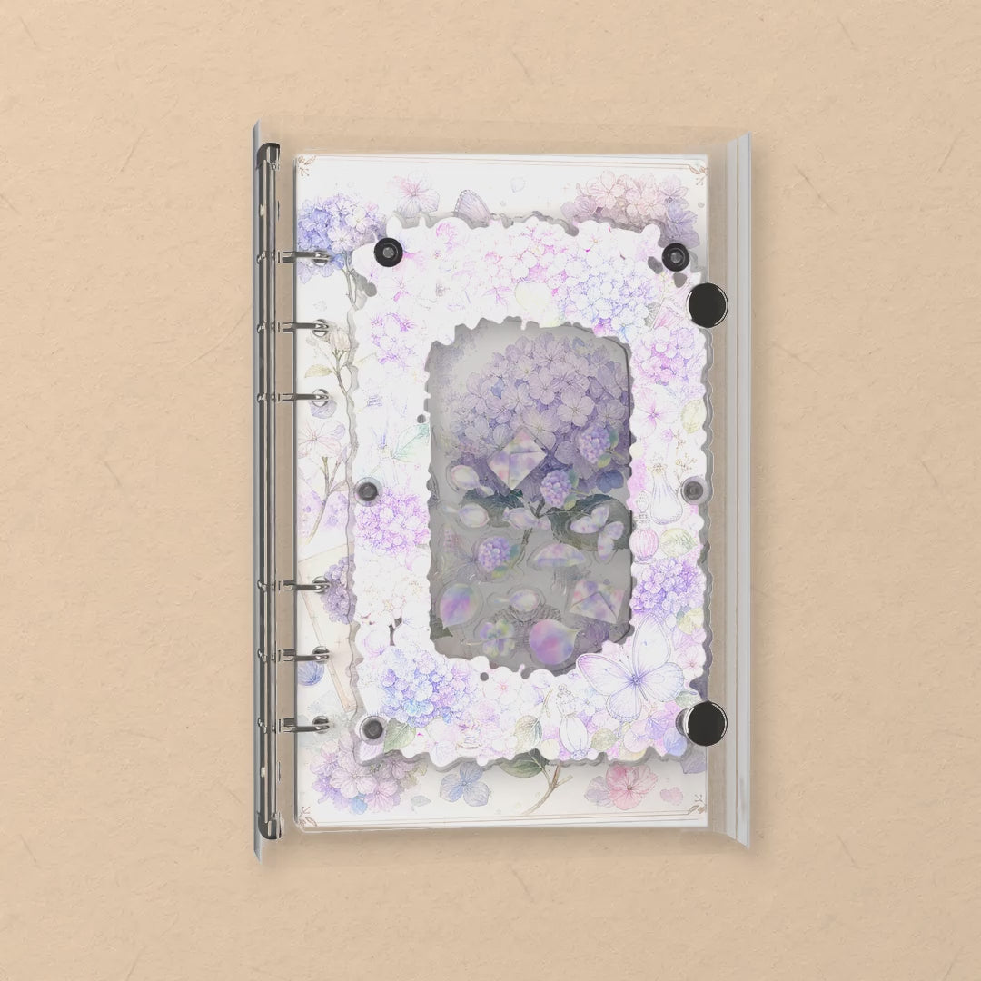 Hydrangea & Perfume shaker notebook: the charms tumble when you shake it