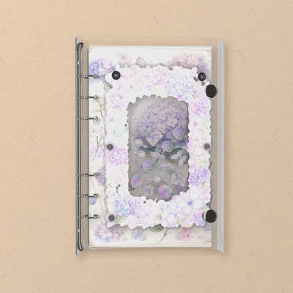 Hydrangea & Perfume shaker notebook: the charms tumble when you shake it