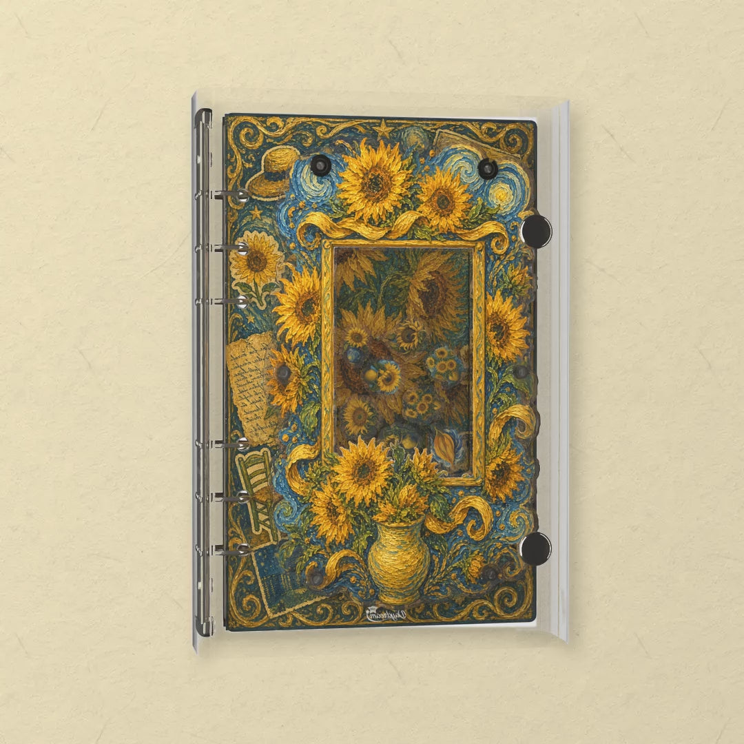 Oil Painted Sunflowers shaker notebook: the charms tumble when you shake it