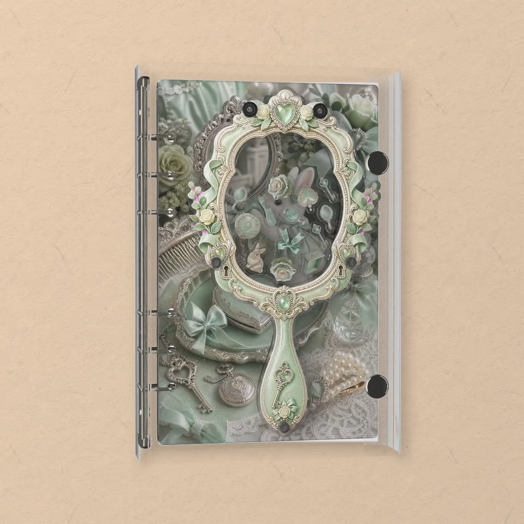 Green Mirror Vanity shaker notebook: the charms tumble when you shake it