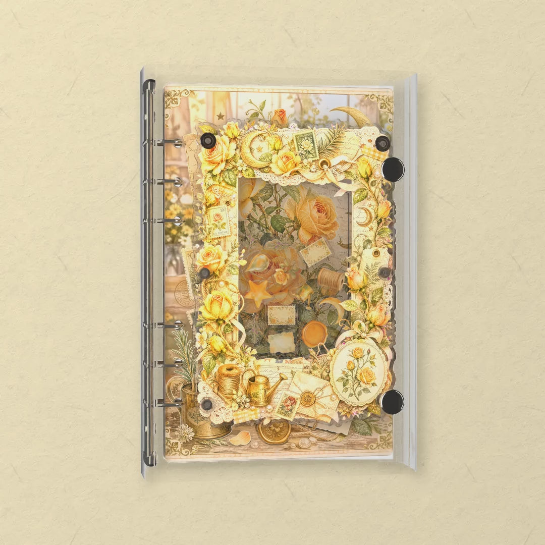 Golden Climbing Roses shaker notebook: the charms tumble when you shake it