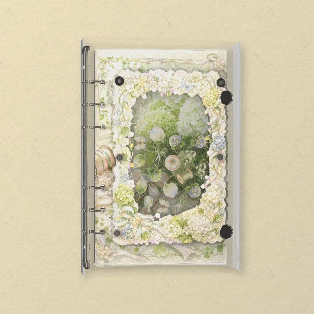 White Hydrangea shaker notebook: the charms tumble when you shake it